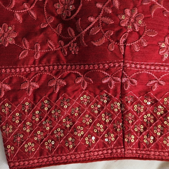 Red stitched Readymade Choli Blouse for lehenga or saree - Picture 13 of 13